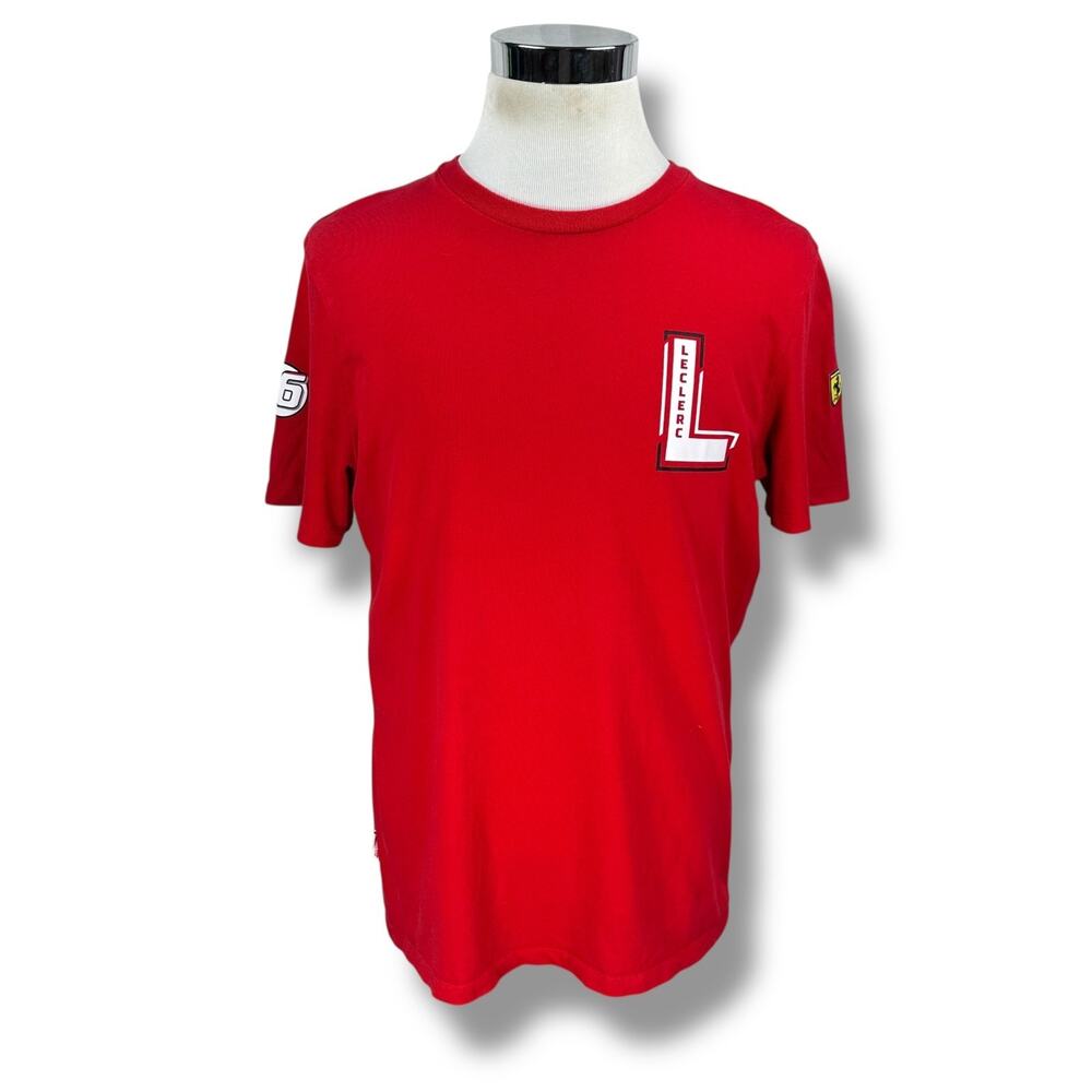 Stichd Scuderia Ferrari Race Team Charles Leclerc #16 T-Shirt Men's Large Red‎
